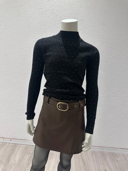 Zwarte trui met glittersteentjes