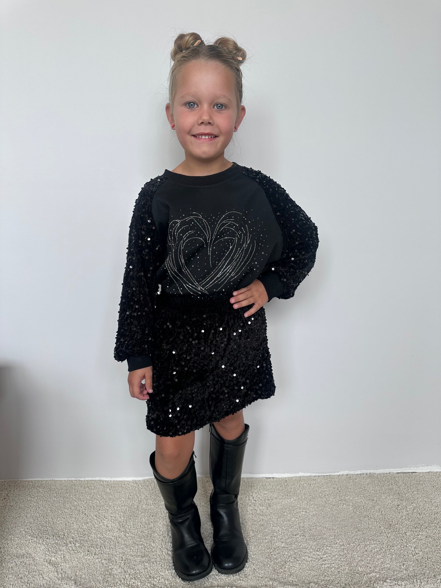 Meisjes set met pailletten.