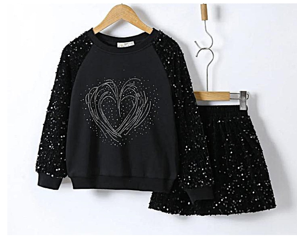 Meisjes set met pailletten.