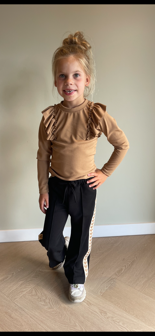 Meisjes trui met ruffle inclusief bijpassend tasje