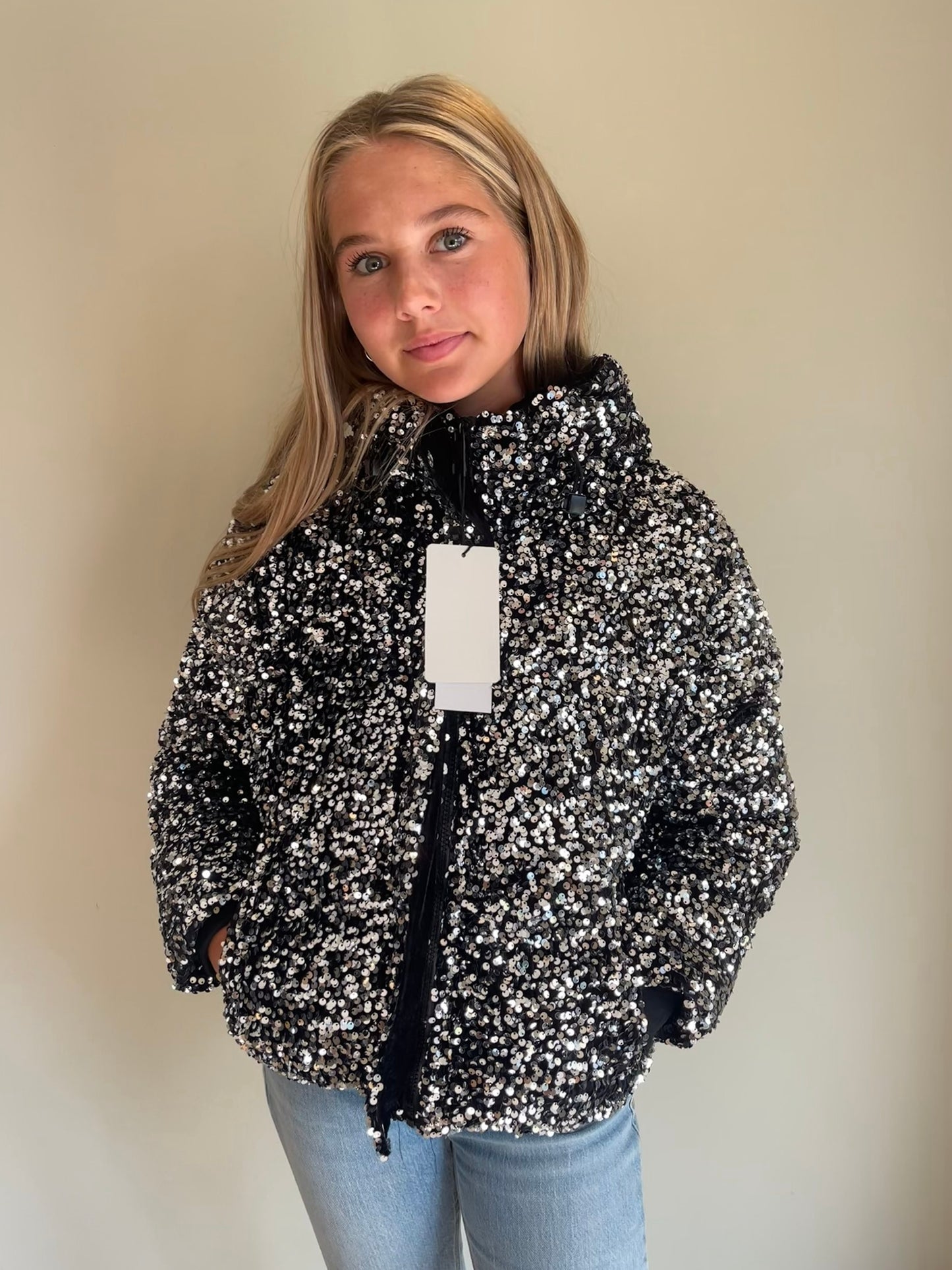 Winterjas met pailletten voor meisjes