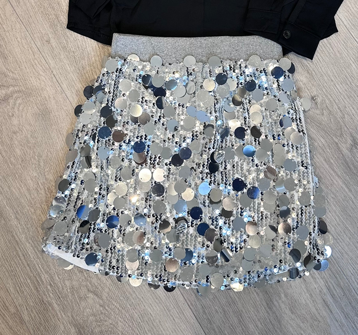 Zilverkleurig Paillettenrokje